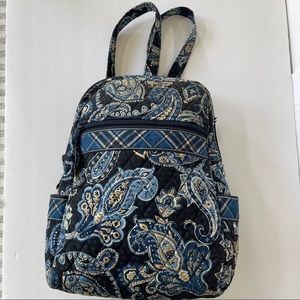 Vera Bradley Backpack Windsor Navy Retired Pattern